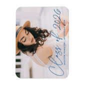 現代の2026年卒業生 青いスクリプト 卒業式 マグネット (縦)