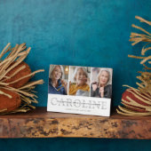 現代の3枚の写真 オーダーメイド テキスト 追悼記念品 フォトプラーク (側面)