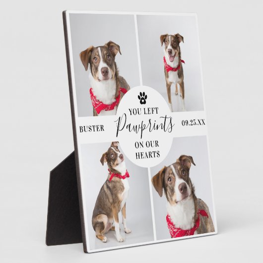 現代の4枚の写真の コラージュ | ペットの死 愛犬/愛猫 フォトプラーク (側面)