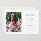 現代の5枚の写真の卒業アルバム 案内状 (裏面)