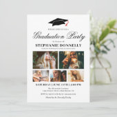 現代の5枚の写真を使った卒業パーティー 招待状 (スタンド正面)