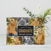 現代の6枚写真コラージュ卒業パーティー 招待状 (スタンド正面)