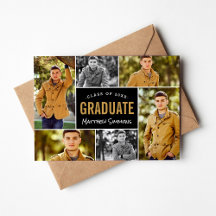 現代の6枚写真コラージュ卒業パーティー