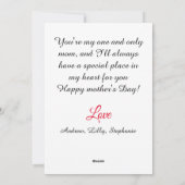 現代の8枚の写真の コラージュ 幸せな母の日 シーズンカード (裏面)