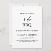 現代の「I do BBQ」アウトドアウェディングエンゲージメントパーティー 招待状 (正面)