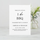 現代の「I do BBQ」アウトドアウェディングエンゲージメントパーティー 招待状 (スタンド正面)