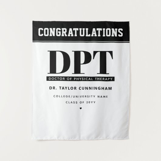 現代のDPT物理療法博士卒業 タペストリー (正面)