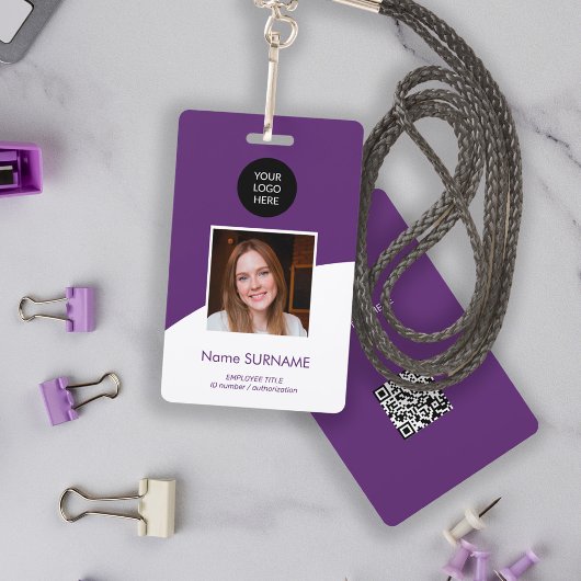 現代のIDカードカスタムロゴ写真QRコード バッジ