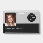 現代のIDカード会社のロゴ写真QR従業員 バッジ (正面)