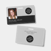 現代のIDカード会社のロゴ写真QR従業員 バッジ (正面&裏面)