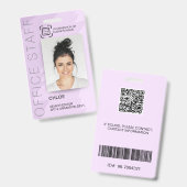 現代のIDカード オフィススタッフ 従業員 バーコード ロゴ バッジ (正面＆裏面)