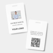 現代のIDカード | カスタム企業ロゴ 従業員QR バッジ (正面&裏面)