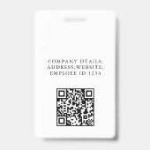 現代のIDカード | カスタム企業ロゴ 従業員QR バッジ (裏面)