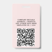  現代のIDカード | ミニマルなビジネス従業員QRコード付き バッジ (裏面)