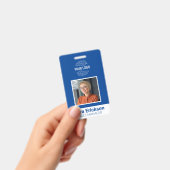現代のIDカード 青いビジネス 社員 QR バッジ (手持ち)