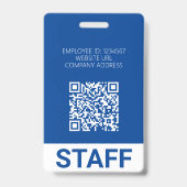 現代のIDカード 青いビジネス 社員 QR バッジ (裏面)