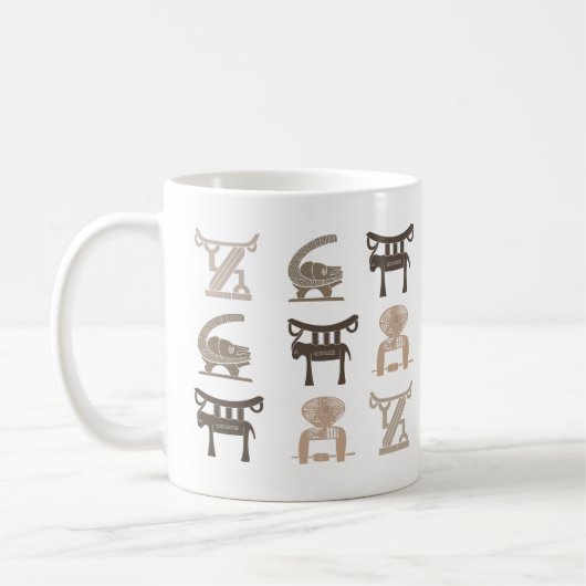 現代アフリカンシンボルアート コーヒーマグカップ (左)