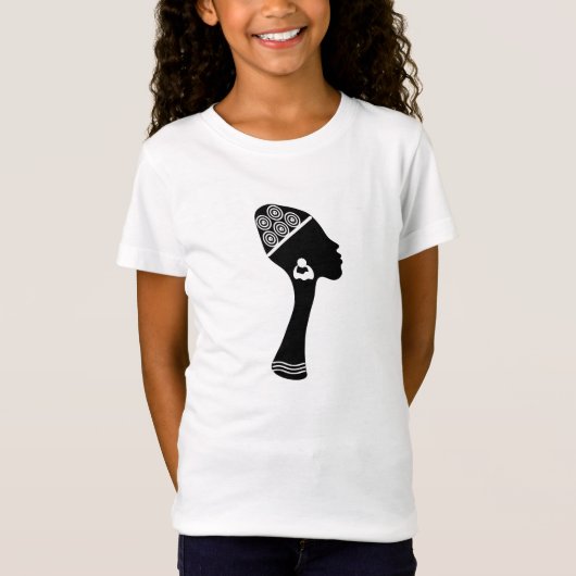 現代アブストラクトアフリカンアート 女性 Tシャツ (正面)