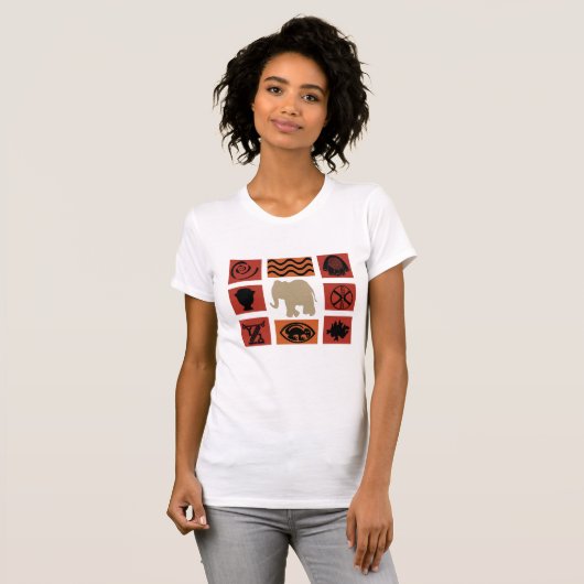 現代アブストラクトアフリカンアート Tシャツ (正面フル)