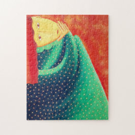 現代アートのアクリル画 女性の思考 ジグソーパズル