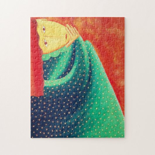 現代アートのアクリル画 女性の思考 ジグソーパズル (縦)