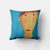 現代アートの男性肖像画 クッション (裏面)