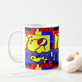 現代アートの魚のイメージ コーヒーマグカップ