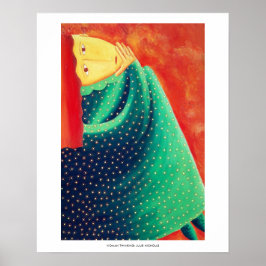 現代アートプリント 女性の思考の絵画 ポスター