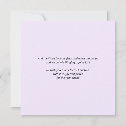 現代キリスト教の降誕祭クリスマスカード (裏面)