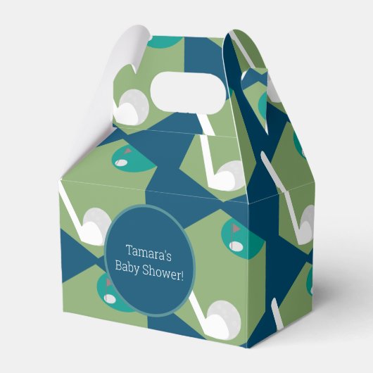 現代ゴルフボールホールパーティー誕生日ベビーパターン フェイバーボックス (正面サイド)