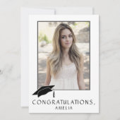 現代シンプルおめでとう卒業写真 カード (正面)