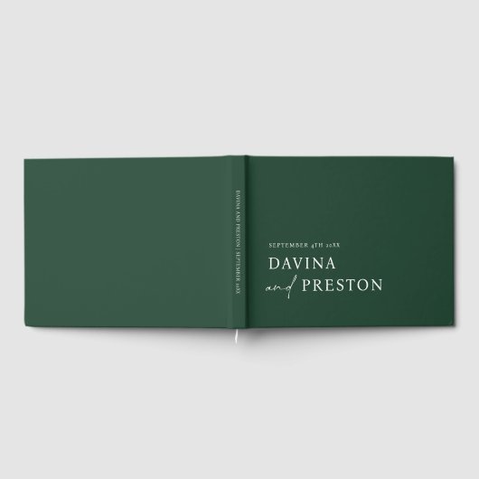 現代スクリプト現代シンプルなミニマリストGREEN ゲストブック (全面)