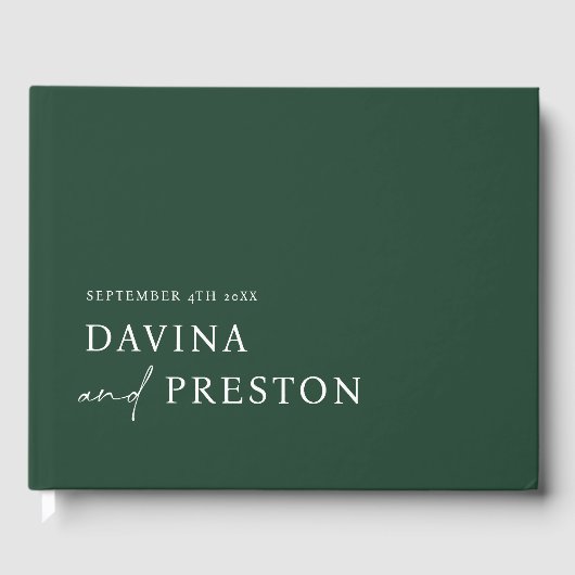 現代スクリプト現代シンプルなミニマリストGREEN ゲストブック (正面)