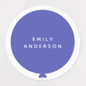 現代バルーン |幼稚園の名前（青） ラベル (デザイン2)