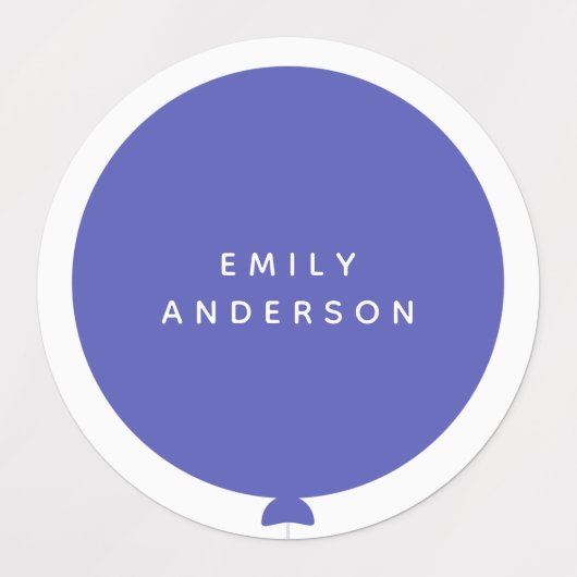 現代バルーン |幼稚園の名前（青） ラベル (デザイン1)