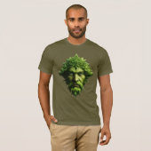 現代パガン・ケルトのグリーンマン Tシャツ (正面フル)