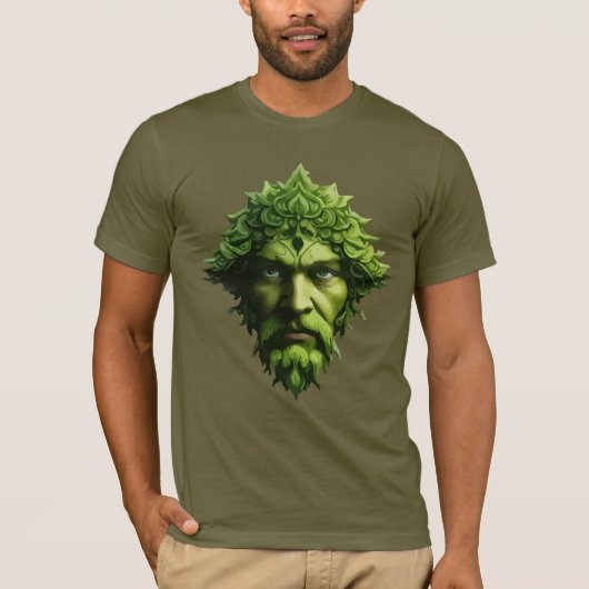 現代パガン・ケルトのグリーンマン Tシャツ (正面)