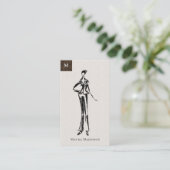 現代ファッションデザイナーモデルスケッチ 名刺 (スタンド正面)