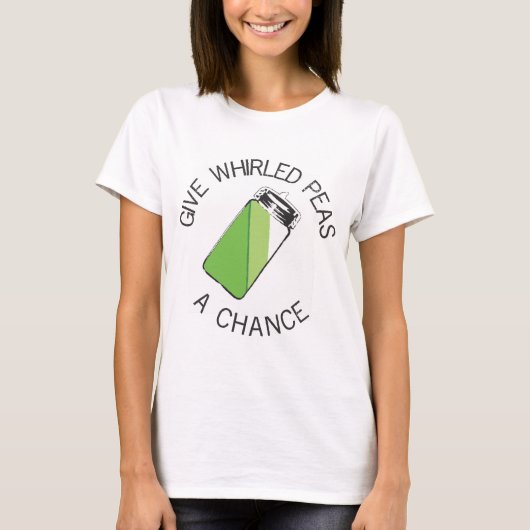 現代主義の料理によって遠心分離機にかけられるエンドウ豆のワイシャツ-女性 Tシャツ (正面)