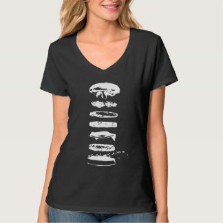 現代主義の料理の浮揚のハンバーガー Tシャツ