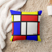 現代主義の第一次赤く青く黄色い白の抽象芸術 クッション (ブランケット)