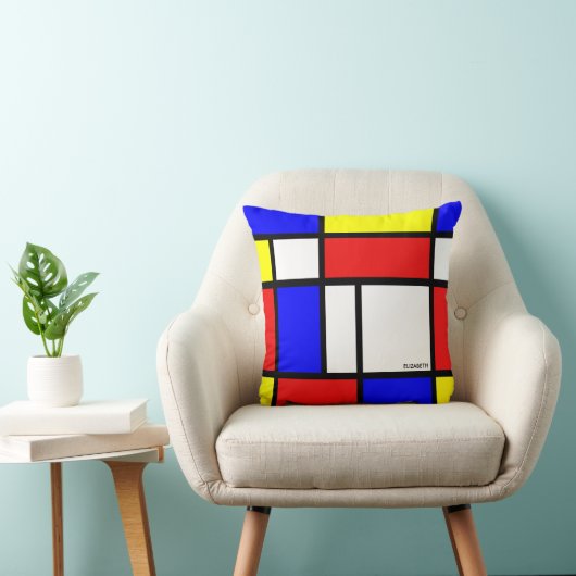 現代主義の第一次赤く青く黄色い白の抽象芸術 クッション (椅子)