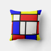 現代主義の第一次赤く青く黄色い白の抽象芸術 クッション (裏面)