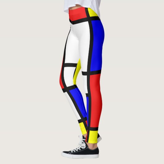 現代主義の第一次赤く青く黄色い白の抽象芸術 レギンス (左)
