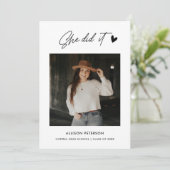 現代大学卒業パーティーの写真招待状 招待状 (スタンド正面)