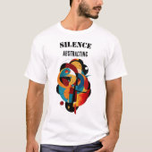 現代幾何学アート、思考者のためのミニマルアブストラクト Tシャツ (正面)