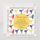 現代日本の空手少年 子供の誕生日 サンキューカード (正面)