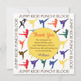 現代日本の空手少年　子供の誕生日 サンキューカード