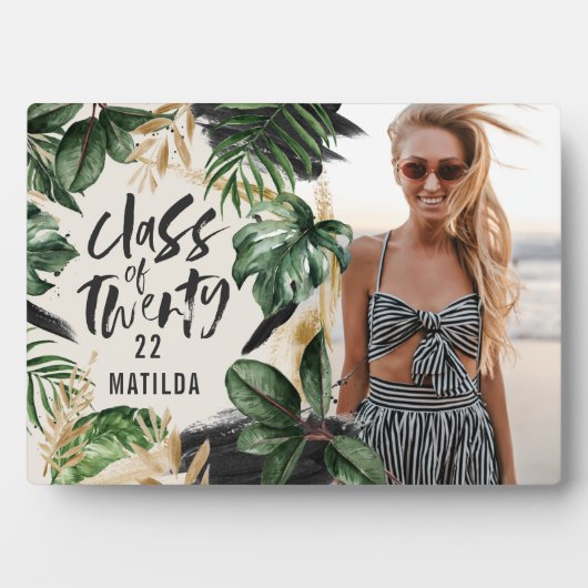 現代植物学のトロピカルな卒業クラス フォトプラーク (正面)