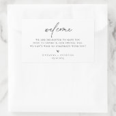 現代的でおしゃれなミニマルなウェルカムメッセージ 長方形シール (バッグ)